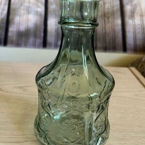 Vintage Green Glass Decanter